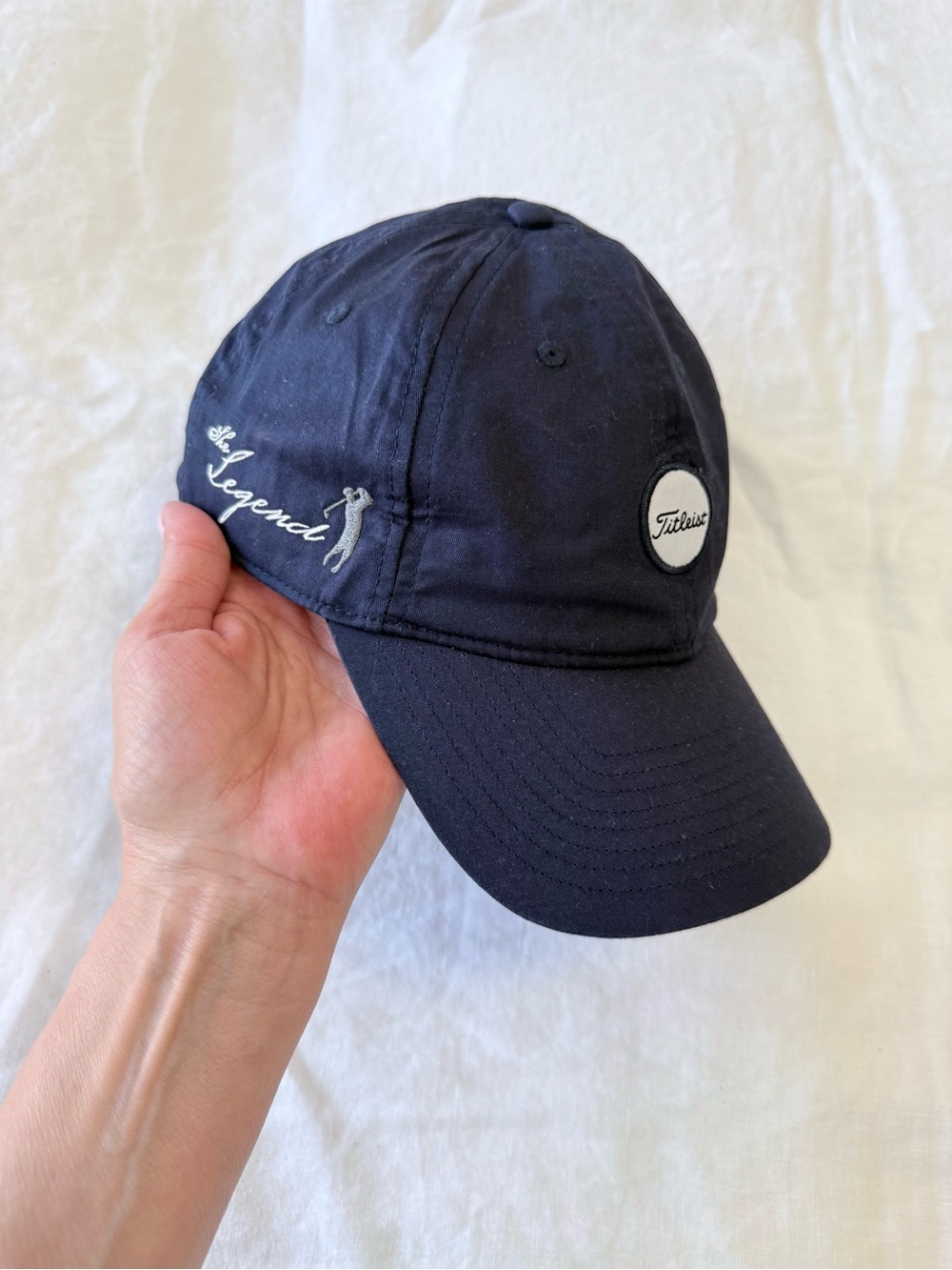 Titleist | The Legend | Navy Blue Golf Baseball Hat Adjustable Strap Back